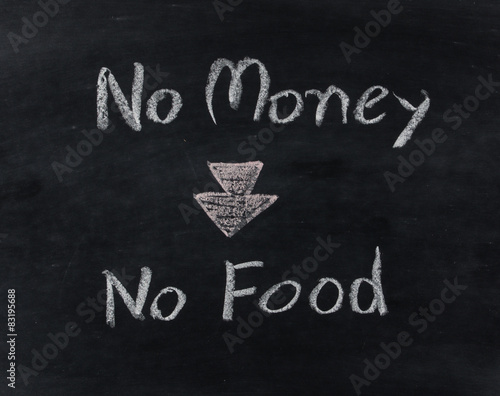 no money no food on blackboard