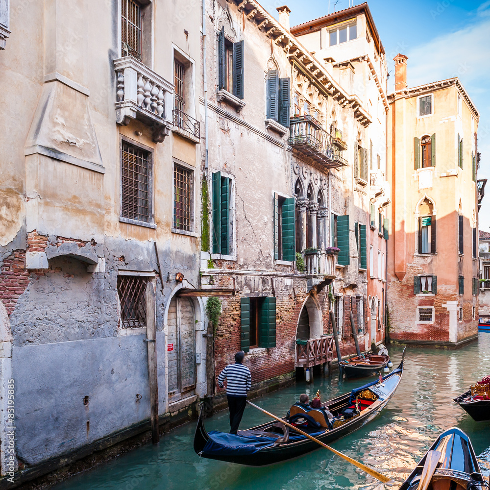 Canal et gondoles à Venise, Italie