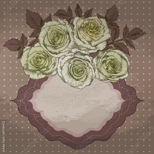 vector vintage background with roses