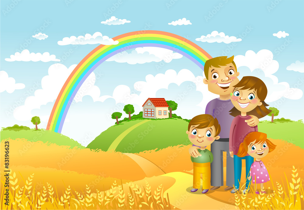 Naklejka premium Happy family
