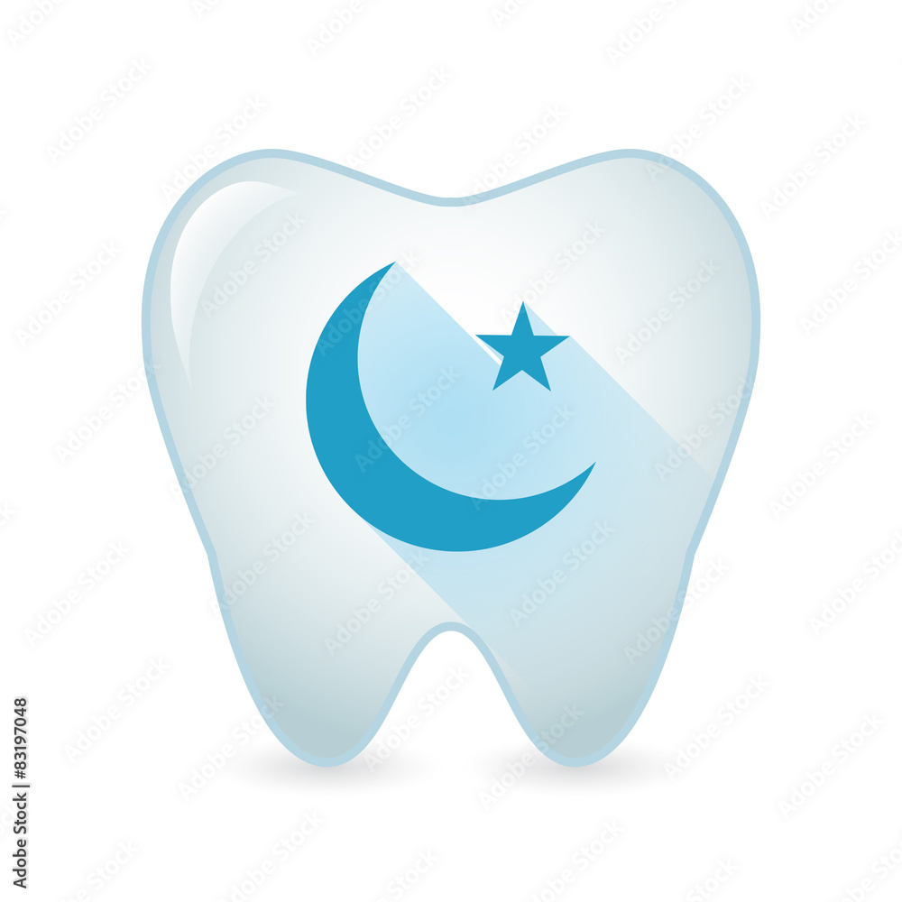 Obraz premium Tooth icon with an islam sign