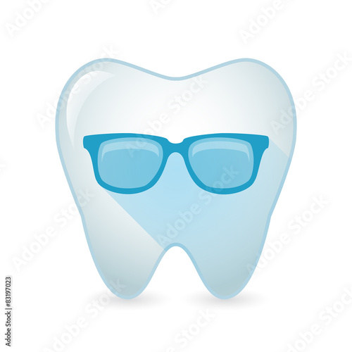 Tooth icon with a glasses