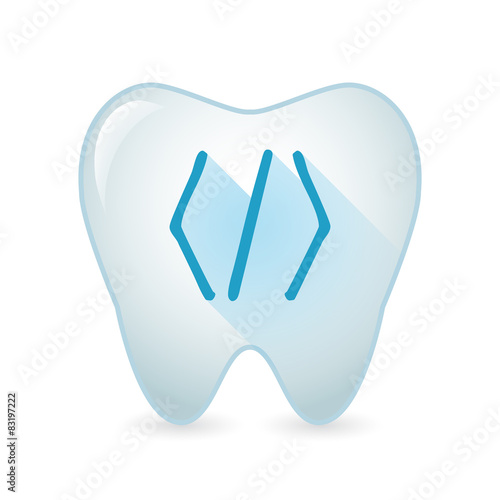 Tooth icon with a code sign