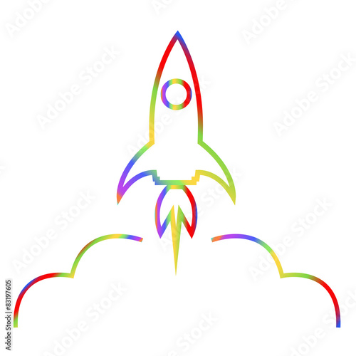 Abstract image of a rocket.business project startup.
