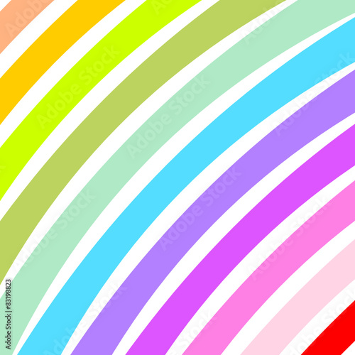 Gebogene bunt breite Streifen diagonal im quadratischen Format