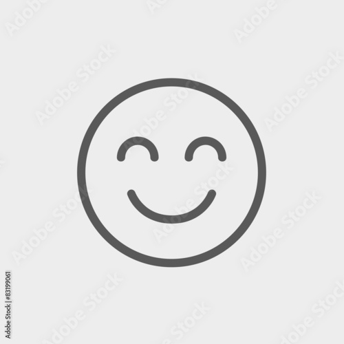 Cute smile thin line icon