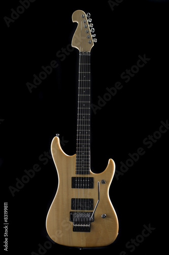 electric guitar natural wood photo