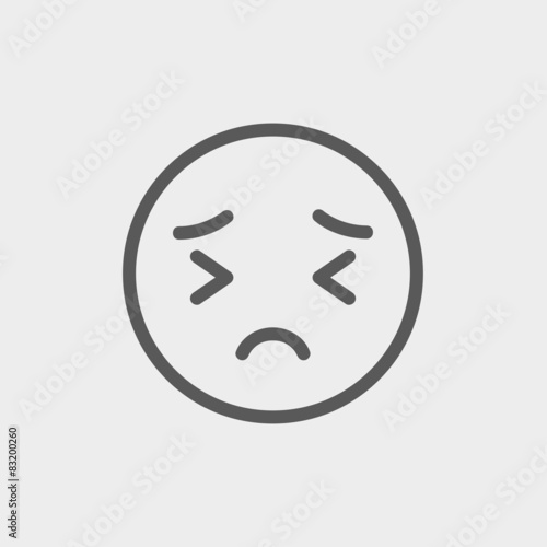 In pain thin line icon