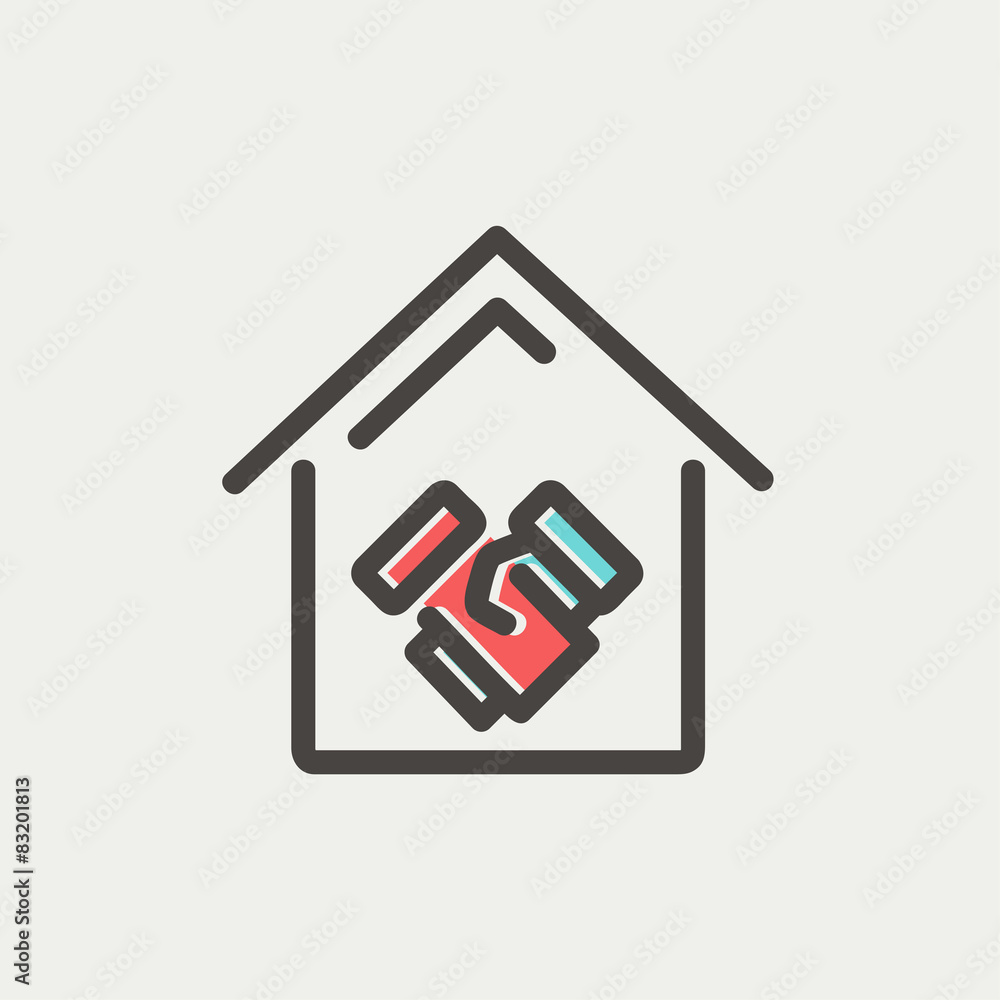 Successful real estate transactions thin line icon Successful real estate transactions thin line icon