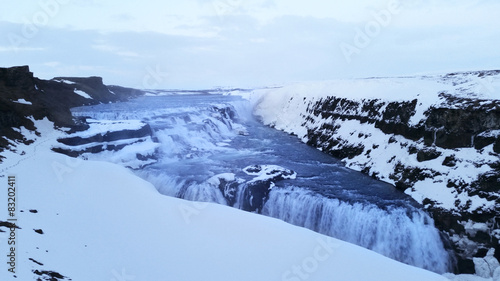 Waterfall Gullfoss in Iceland