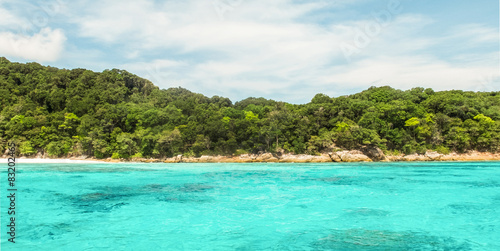 Tachai Island in Andaman with Crystal Clear Sea in Sunny Day © jackritw