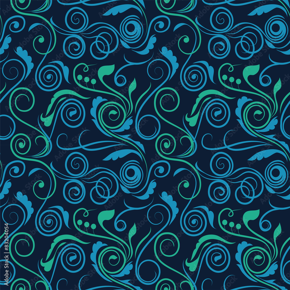 Seamless swirl pattern with dots