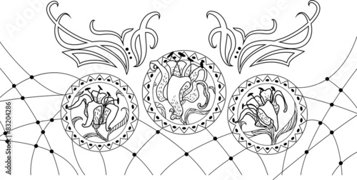 Fototapeta Naklejka Na Ścianę i Meble -  Art Nouveau style ornament