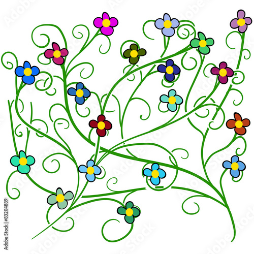 Vector doodle floral pattern. 33