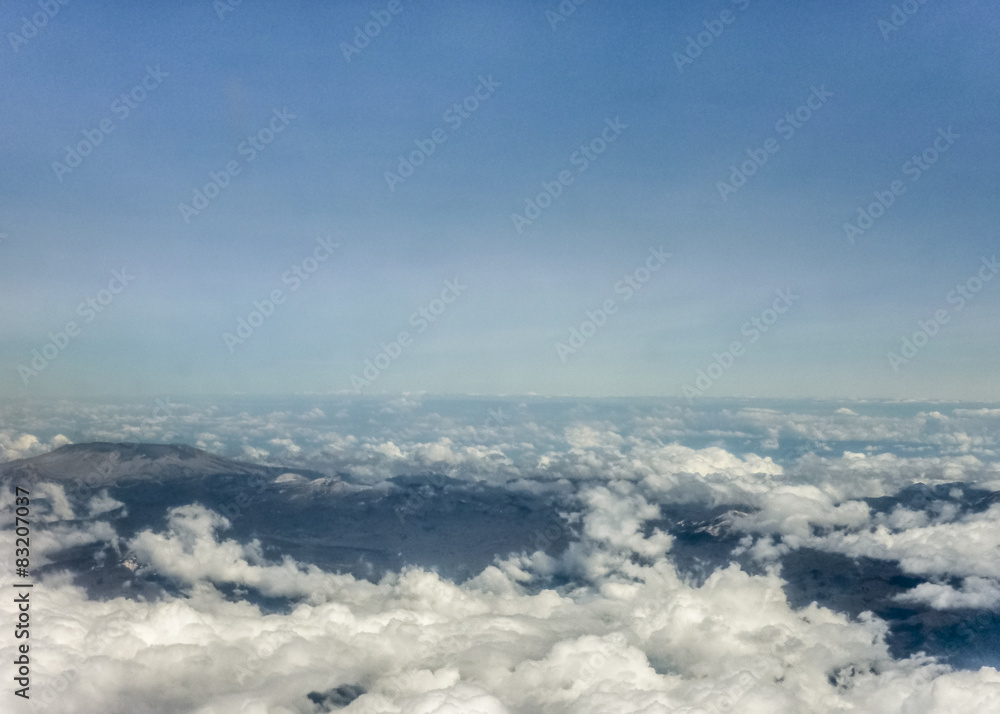 Clouds and Mountains from Window Plane
