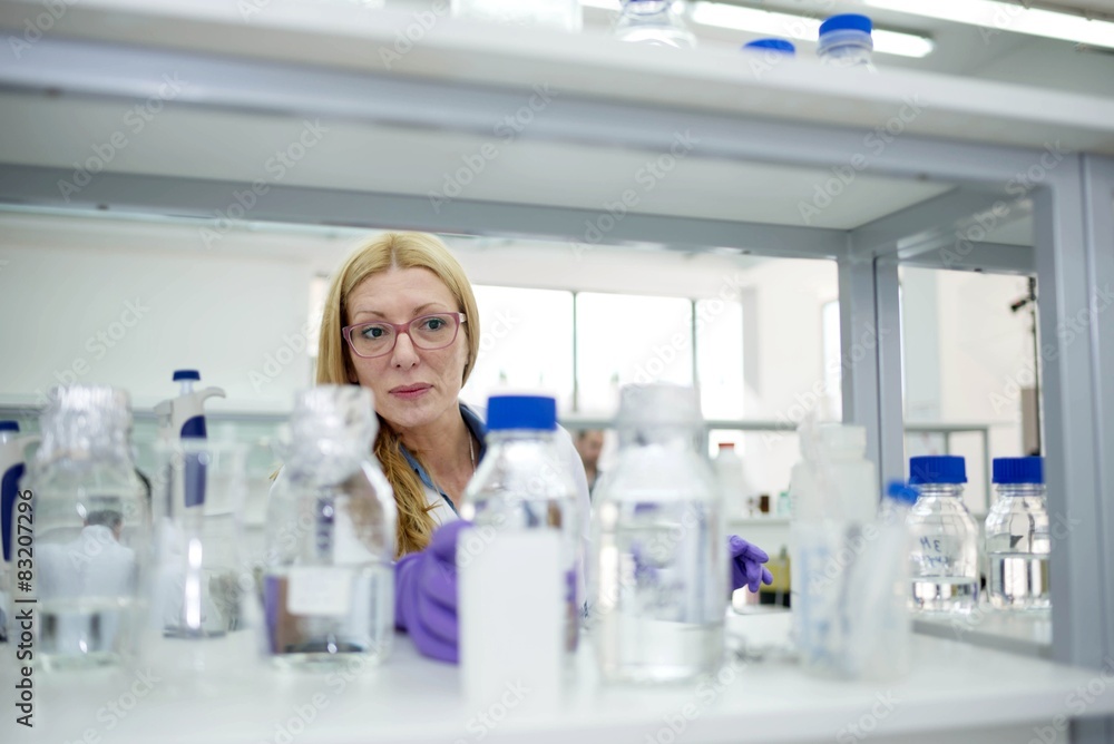 Fototapeta premium Laboratory scientist researching chemical compositions 