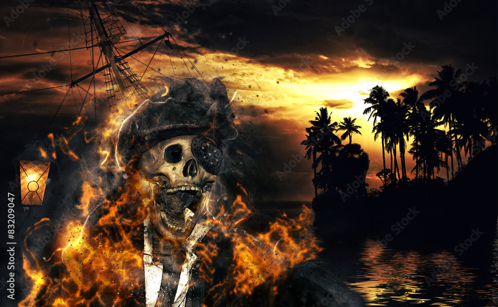 Obraz premium Pirat w karibkach