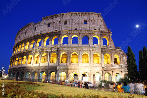 Great Colosseum at dusk, Rome, Italy