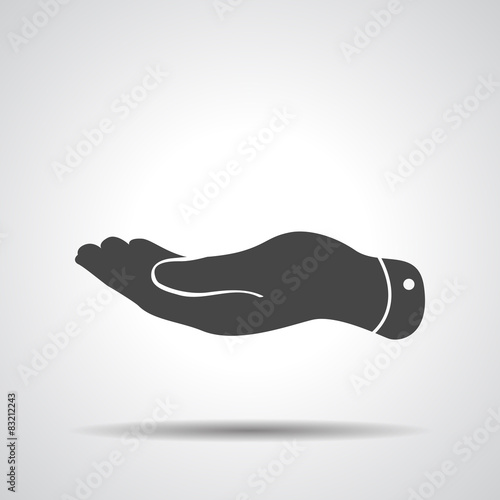 flat hand icon - vector illustration