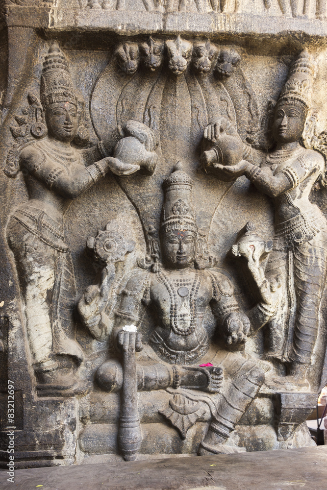 King Rama alias Vishnu is showered.