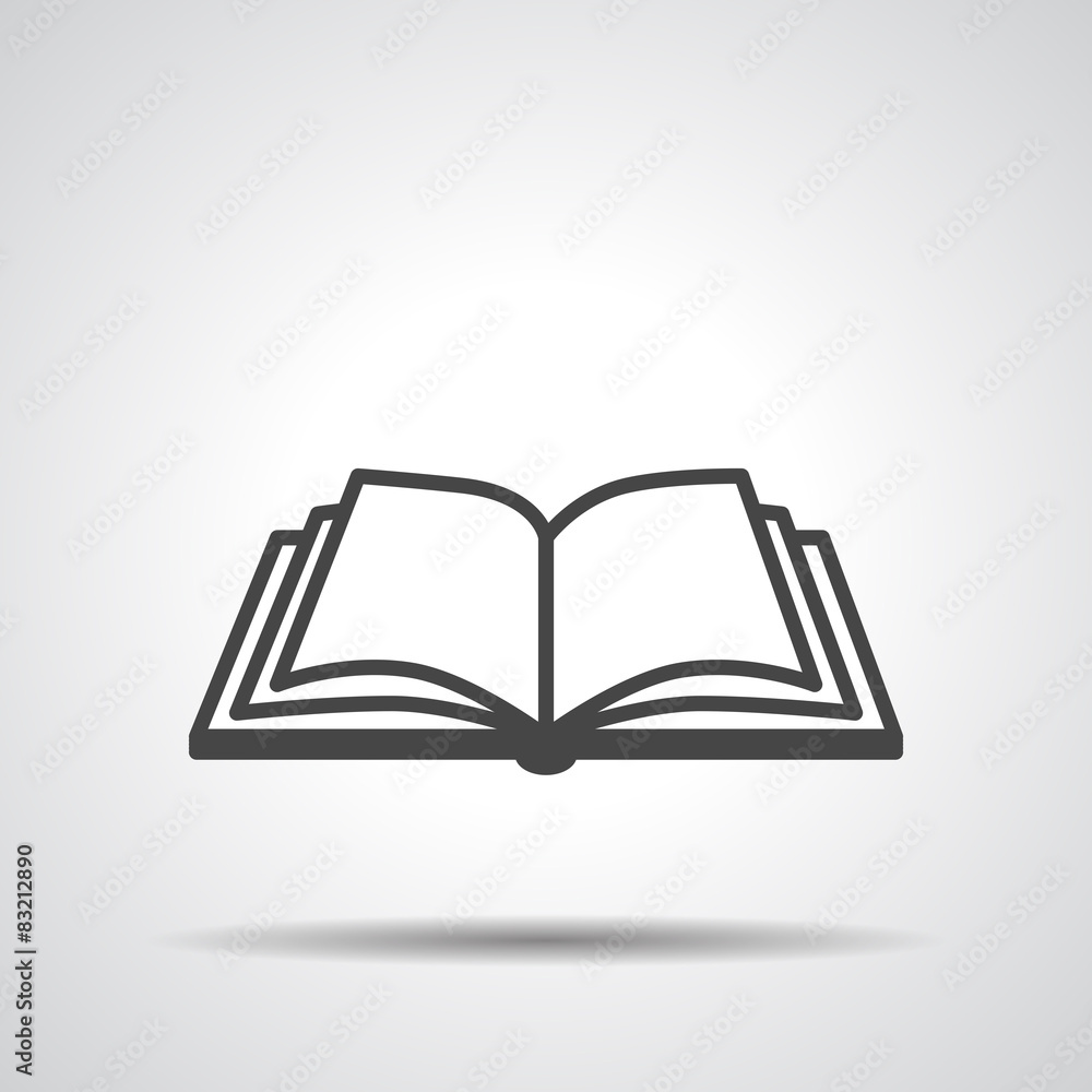 Open book vector icon on a grey background Stock Vector Adobe Stock