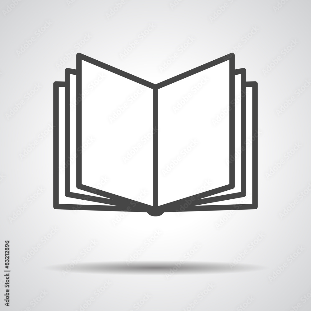 Black book icon isolated on grey background Black book icon isolated on grey background