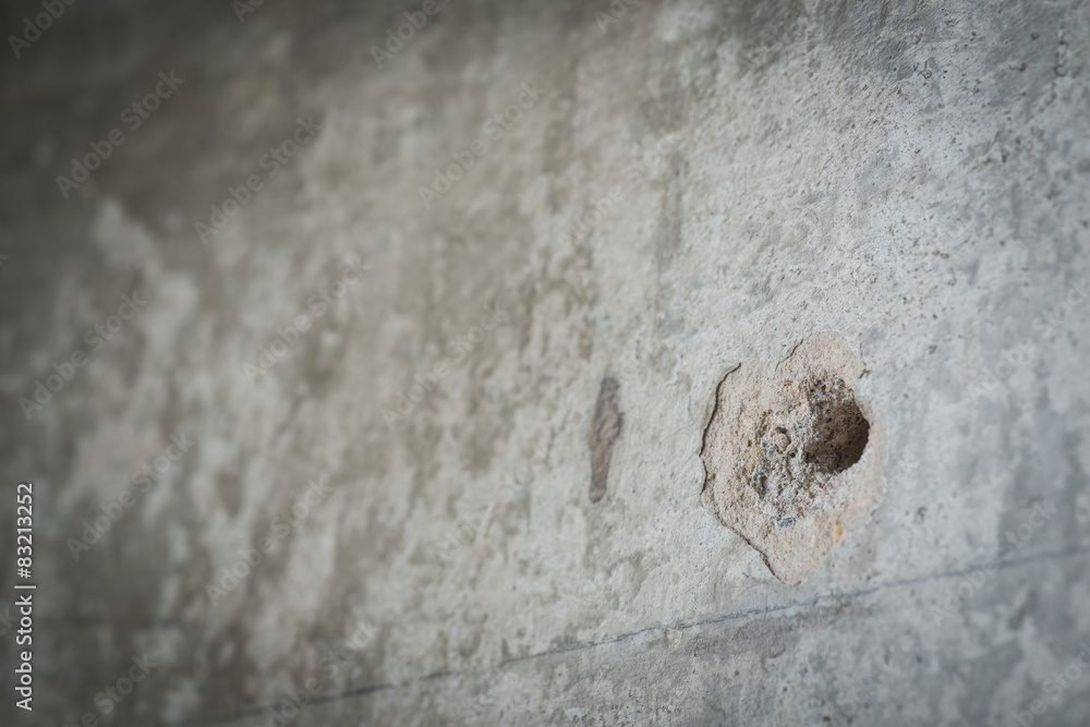 Obraz Drilled hole in a grey concrete wall