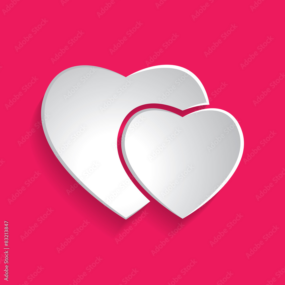 Paper hearts icon, vector illustration