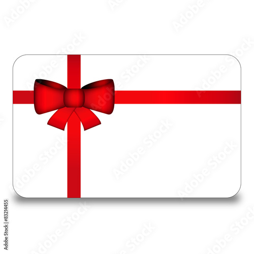 Carta/biglietto bianco con fiocco e nastro