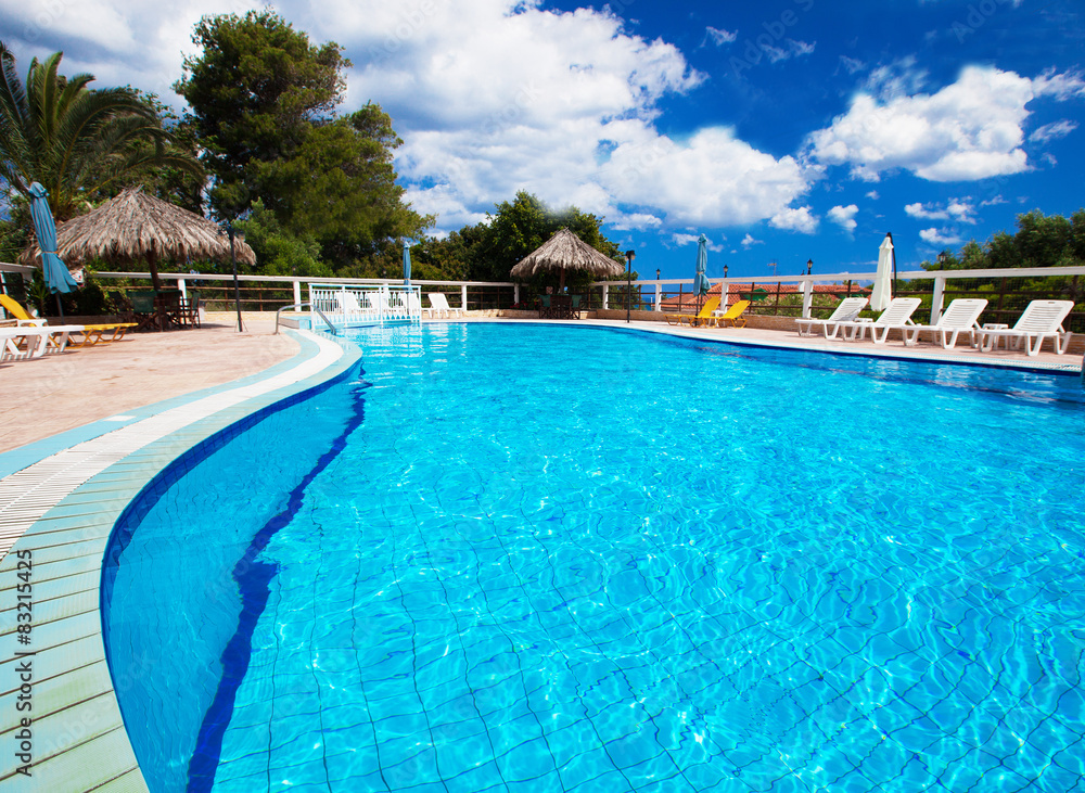 Swimming pool with stair at hotel