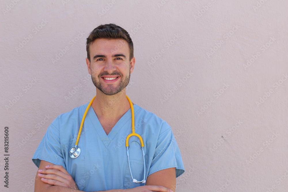 Male nurse with a perfect warm smile Male nurse with a perfect warm smile