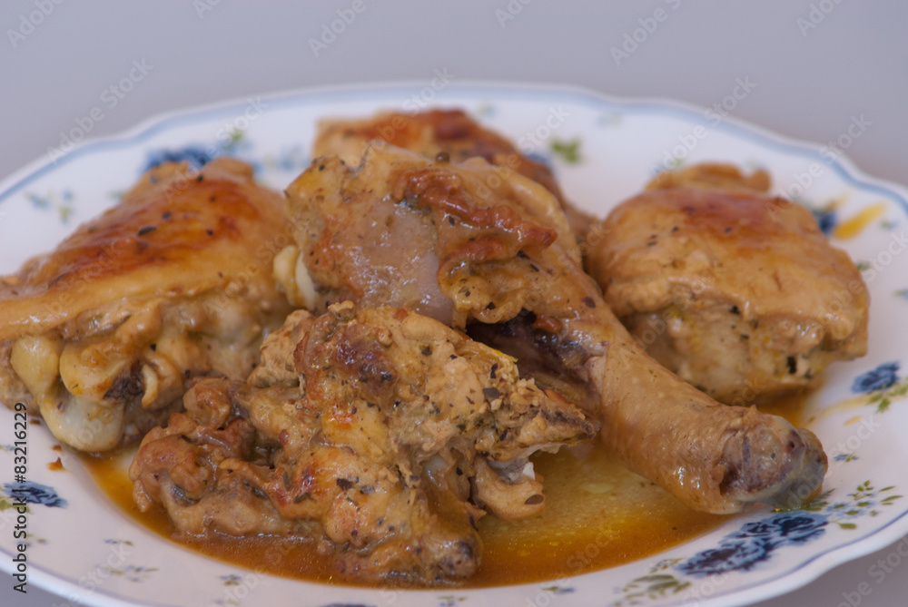 Fried chicken in the frying pan