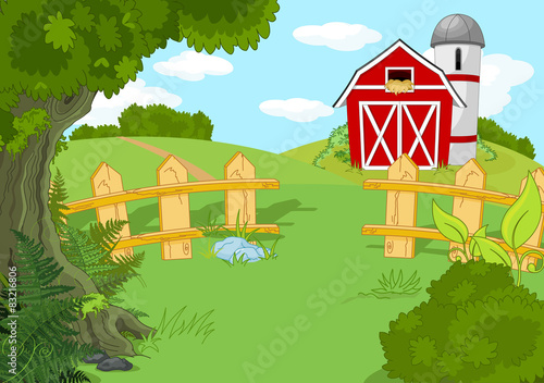 Idyllic farm landscape