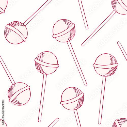 Oitline sketches candies seamless pattern