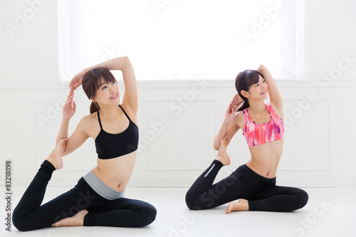 attractive asian women exercising