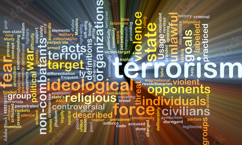 Terrorism background concept glowing