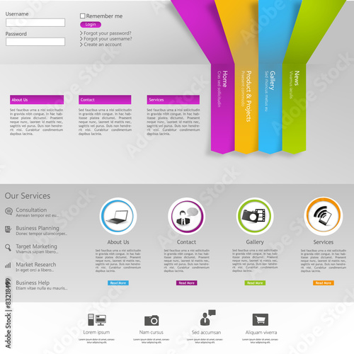 Business Website Template Vector