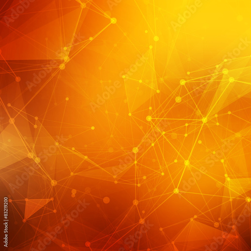 Abstract polygonal orange red low poly background with