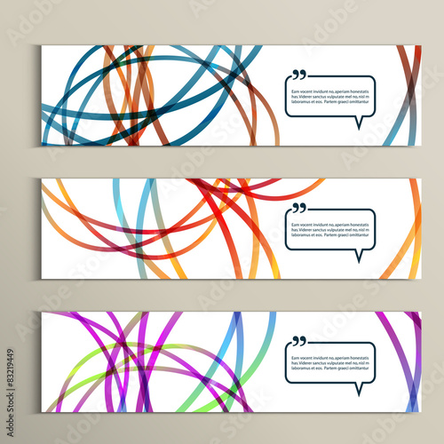 Set of color line banners for abstract design