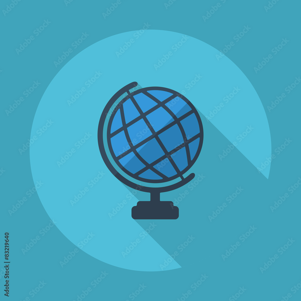 Flat modern design with shadow vector icons: globe Flat modern design with shadow vector icons: globe
