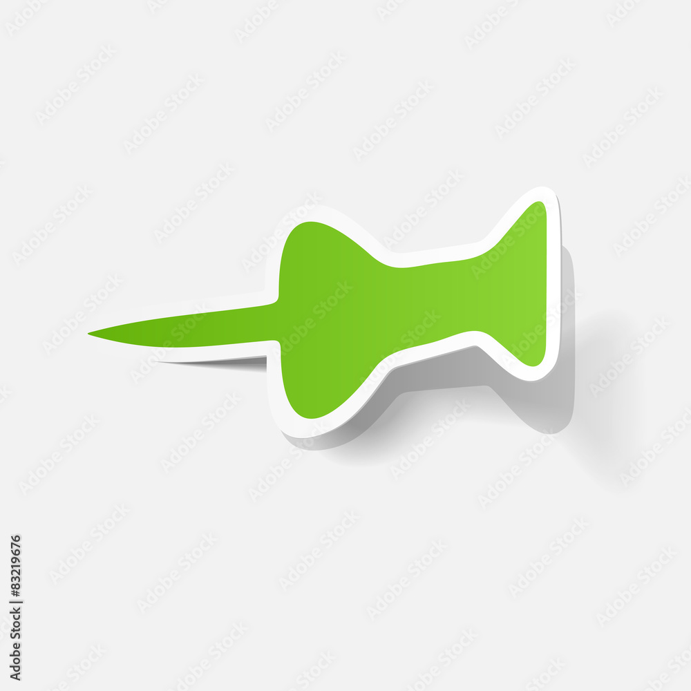 Paper clipped sticker: Pushpin Paper clipped sticker: Pushpin