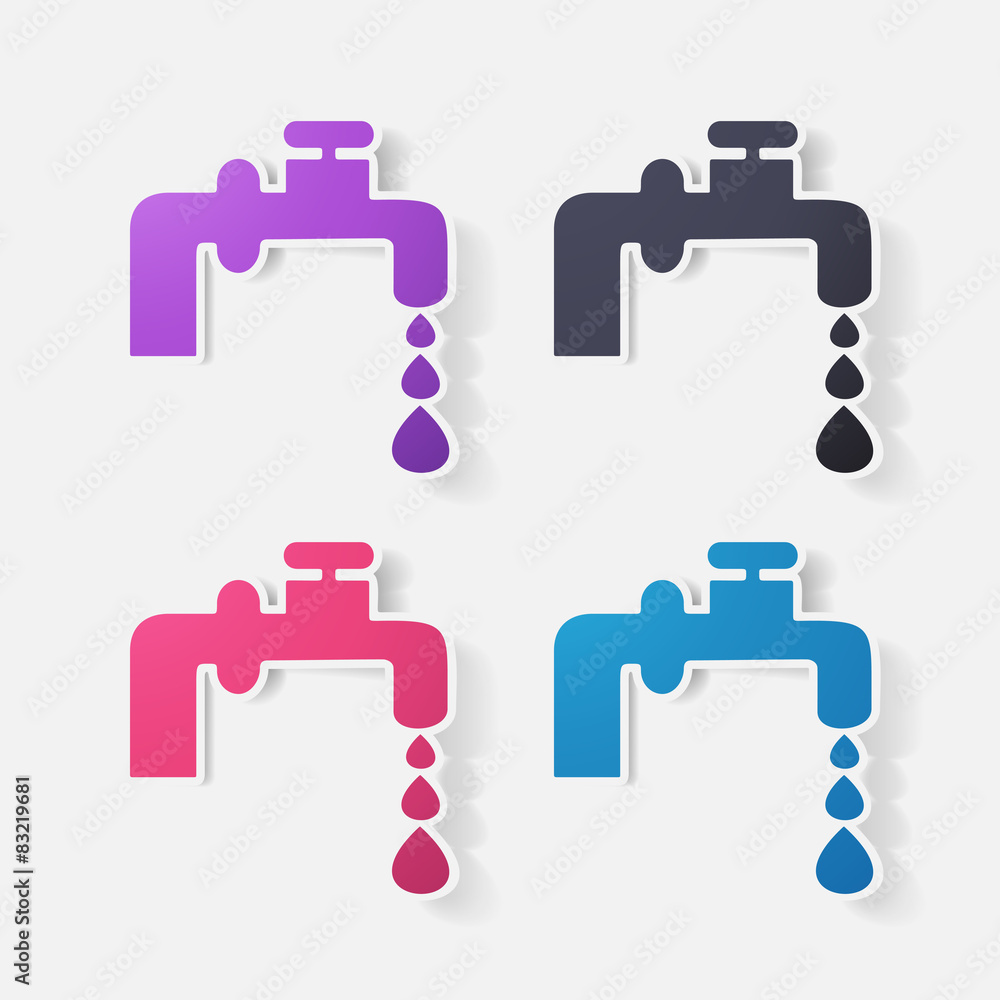 Paper clipped sticker: faucet Paper clipped sticker: faucet