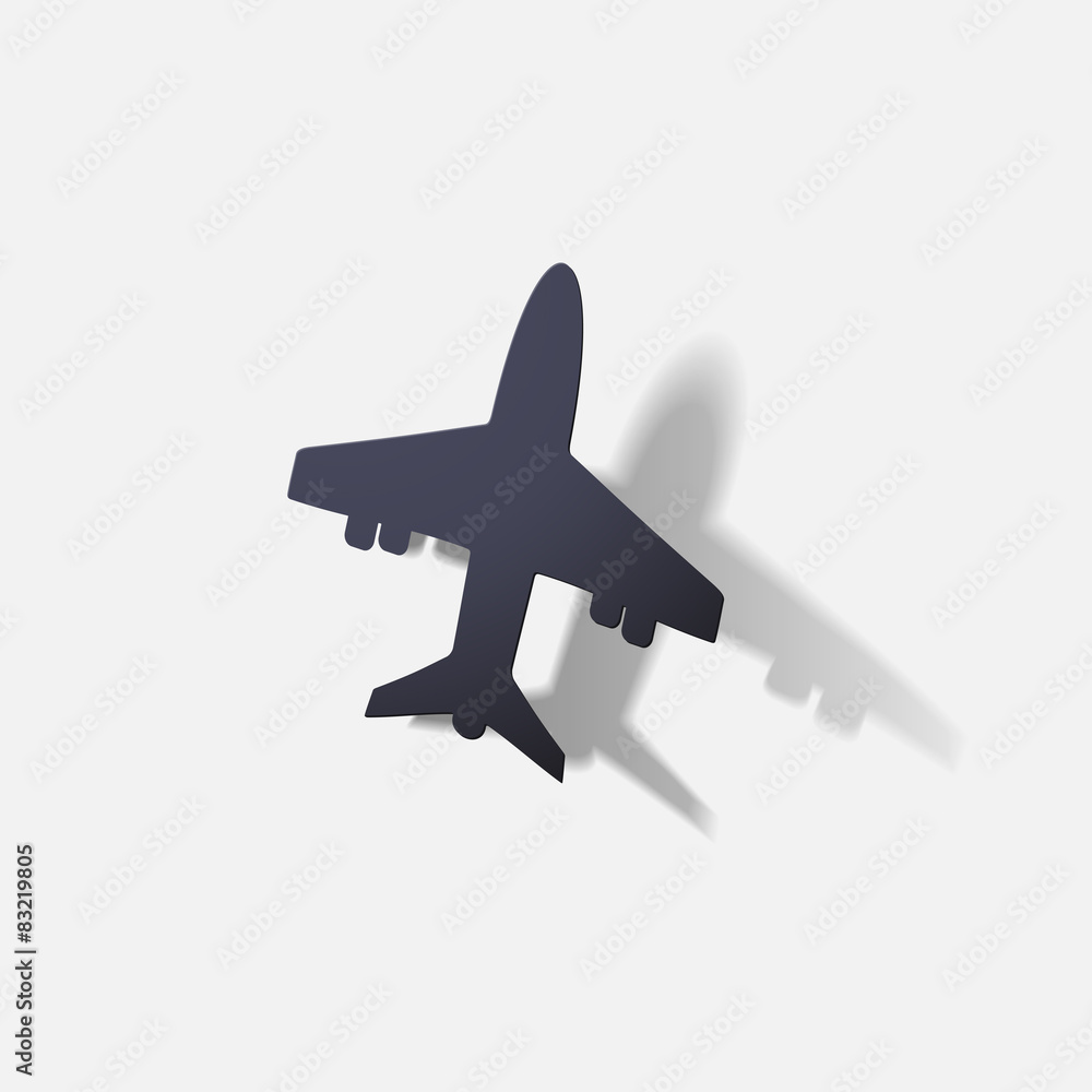 Paper clipped sticker: aircraft airliner