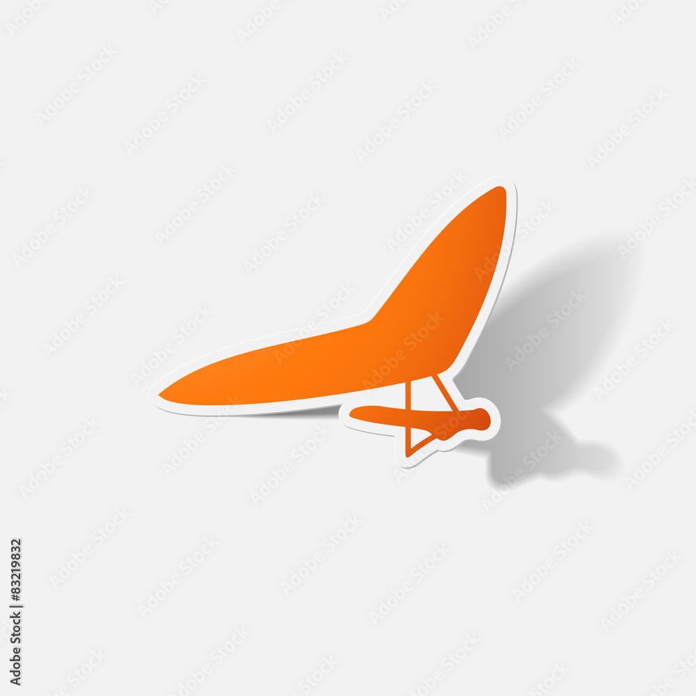 Paper clipped sticker: hang-glider Paper clipped sticker: hang-glider