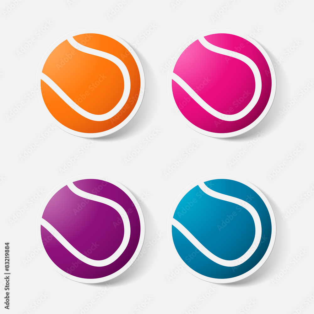 Paper clipped sticker: tennis ball Paper clipped sticker: tennis ball