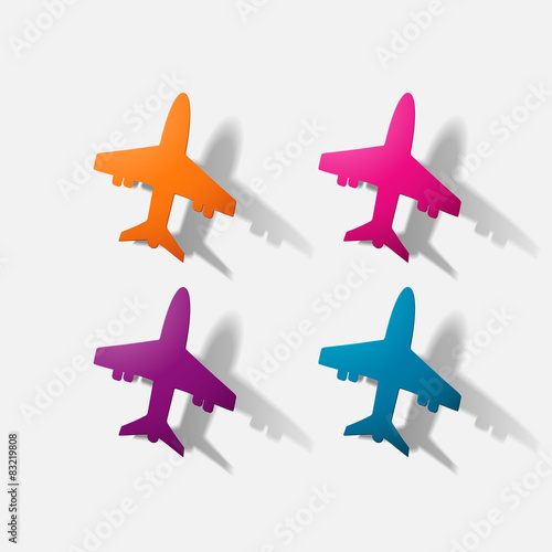Paper clipped sticker: aircraft airliner