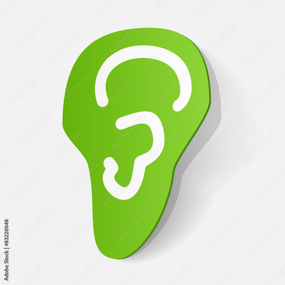 Paper clipped sticker: ear Paper clipped sticker: ear
