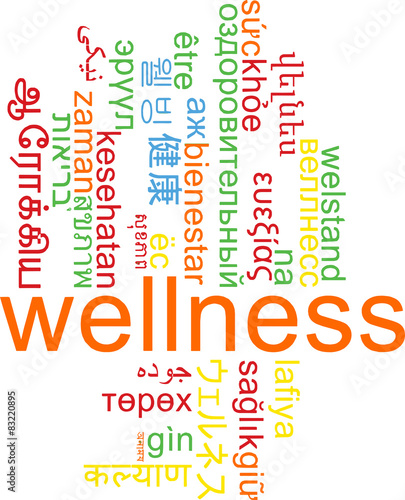 Wellness multilanguage wordcloud background concept
