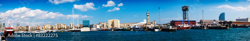 panoramic view of Port Vell and Barceloneta