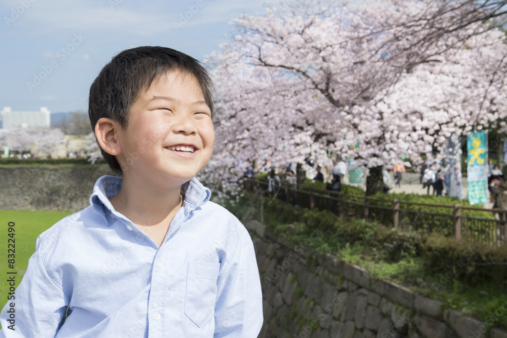 子供と春の大阪城